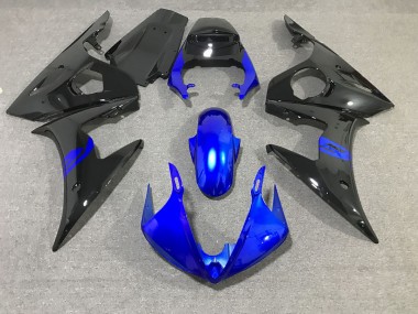 Shop Black and Blue Gloss Yamaha R6 Motorcycle Fairings 03-04