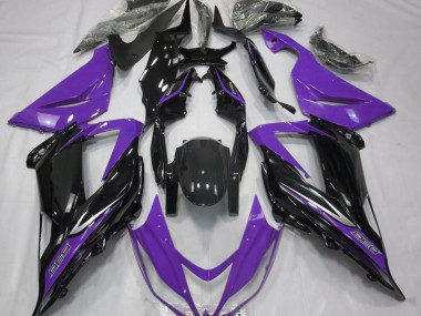 Shop Black and Purple Kawasaki ZX6R Motorcycle Fairings 13-18