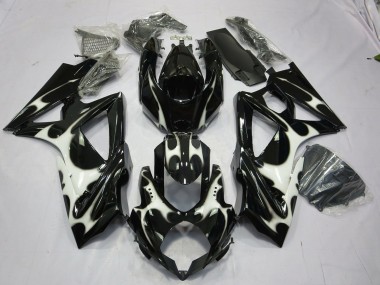 Shop Black and White Design Suzuki GSXR750 Motorcycle Fairings 08-10