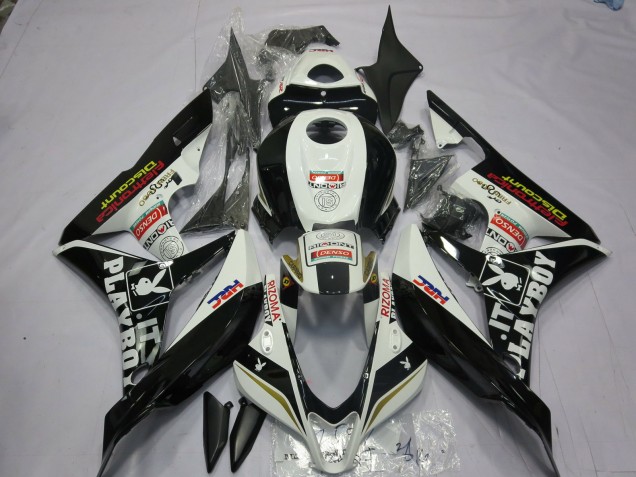 Shop Black and White Playboy Honda CBR600RR Motorcycle Fairings 07-08