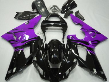 Shop Black Flame & Purple Yamaha R1 Motorcycle Fairings 00-01