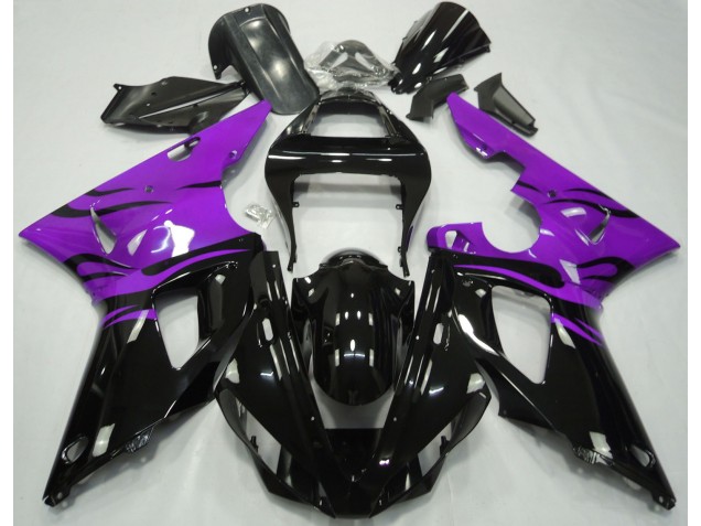 Shop Black Flame & Purple Yamaha R1 Motorcycle Fairings 00-01