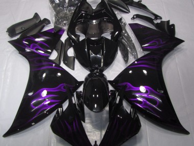 Shop Black & Purple Flame Yamaha R1 Motorcycle Fairings 09-12