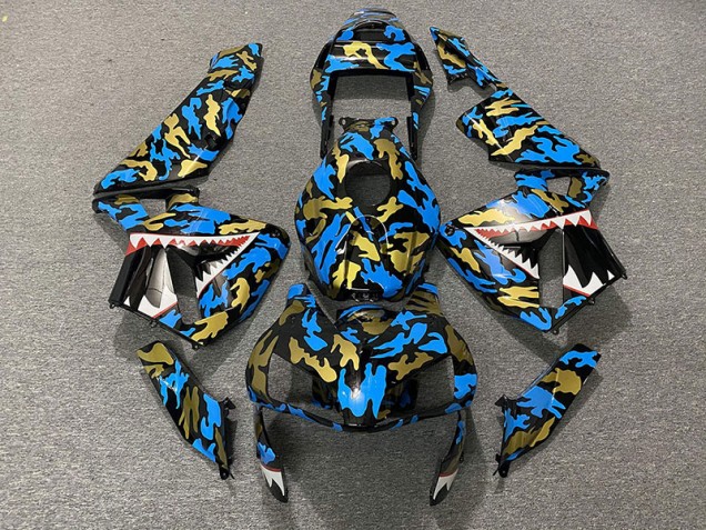 Shop Blue and Gold Camo Honda CBR600RR Motorcycle Fairings 03-04