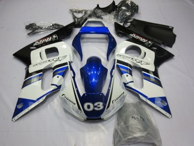 Shop Blue and Silver Yamaha R6 Motorcycle Fairings 98-02