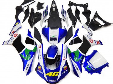 Shop Blue and White 46 Yamaha R1 Motorcycle Fairings 15-19