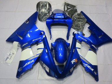 Shop Blue and White Yamaha R1 Motorcycle Fairings 00-01