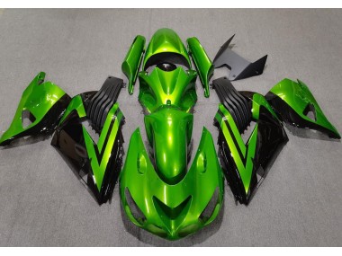 Shop Bright Green & Black Kawasaki ZX14R Motorcycle Fairings 06-11