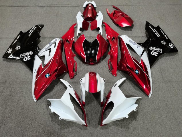 Shop Candy Red and White BMW S1000RR Motorcycle Fairings 09-16