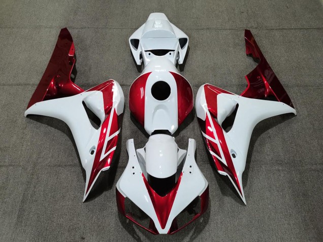 Shop Candy Red and White Honda CBR1000RR Motorcycle Fairings 06-07