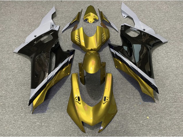 Shop Cement Black and Gold Yamaha R6 Motorcycle Fairings 17-19