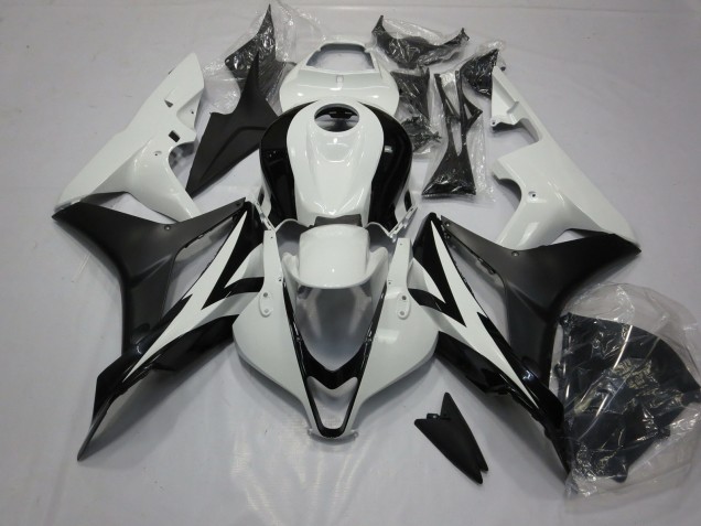 Shop Clean Black and White Honda CBR600RR Motorcycle Fairings 07-08