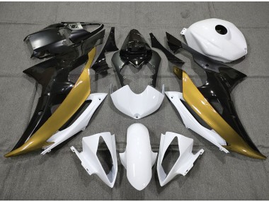 Shop Custom Gold Black and White Yamaha R6 Motorcycle Fairings 08-16