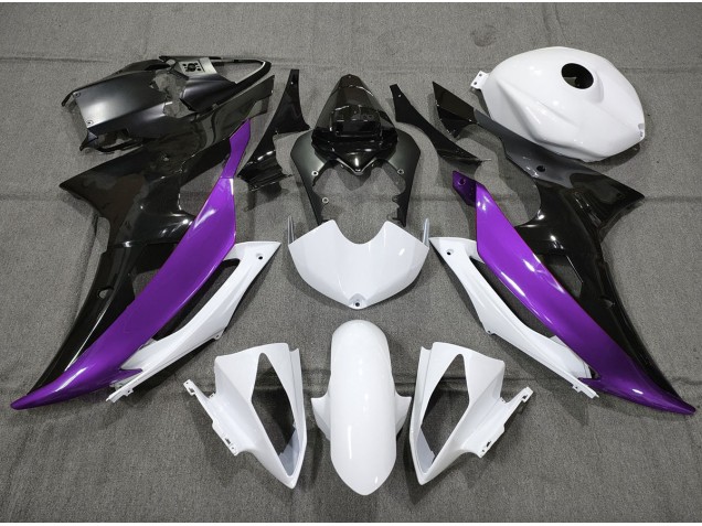 Shop Custom Purple Black and White Yamaha R6 Motorcycle Fairings 08-16