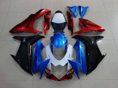 Shop Custom Red Black and Blue Suzuki GSXR750 Motorcycle Fairings 11-20