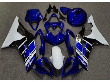 Shop Dark Blue and White Custom Yamaha R6 Motorcycle Fairings 08-16