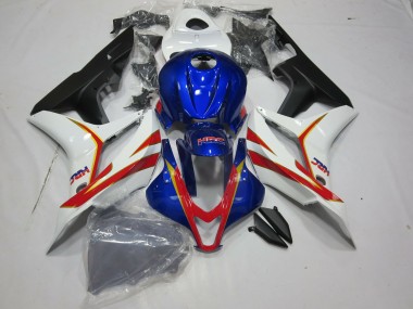 Shop Deep Blue White and Red HRC Honda CBR600RR Motorcycle Fairings 07-08