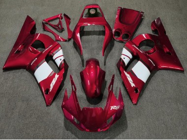 Shop Deep Red & White Yamaha R6 Motorcycle Fairings 98-02