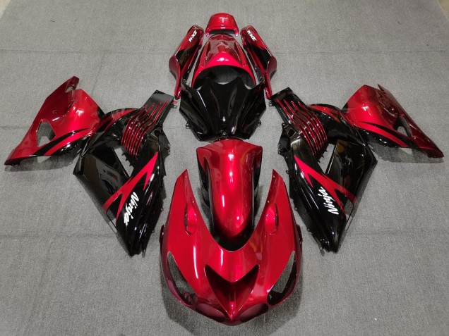 Shop Fire Red and Black Kawasaki ZX14R Motorcycle Fairings 06-11