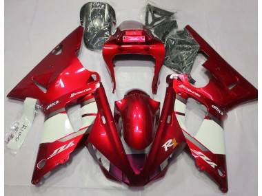 Shop Fire Red & White Yamaha R1 Motorcycle Fairings 00-01