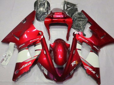 Shop Fire Red & White Yamaha R1 Motorcycle Fairings 00-01