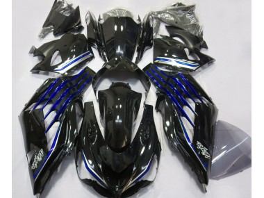 Shop Gloss Black & Blue Kawasaki ZX14R Motorcycle Fairings 12-19