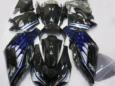 Shop Gloss Black & Blue Kawasaki ZX14R Motorcycle Fairings 12-19