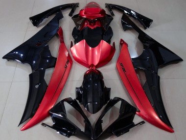 Shop Gloss Black & Candy Red Yamaha R6 Motorcycle Fairings 08-16