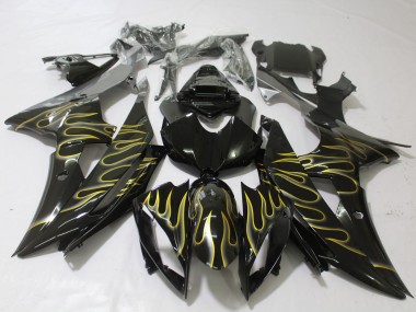 Shop Gloss Black & Flame Yamaha R6 Motorcycle Fairings 08-16