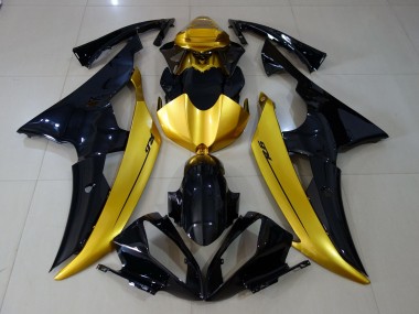 Shop Gloss Black & Gold Yamaha R6 Motorcycle Fairings 08-16