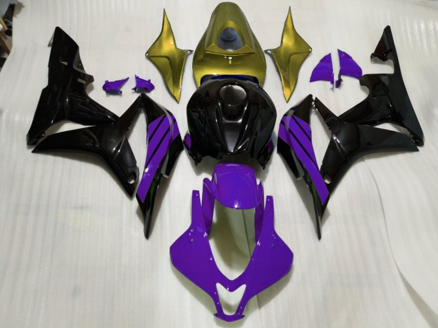 Shop Gloss Black & Purple and Gold Accents Honda CBR600RR Motorcycle Fairings 07-08