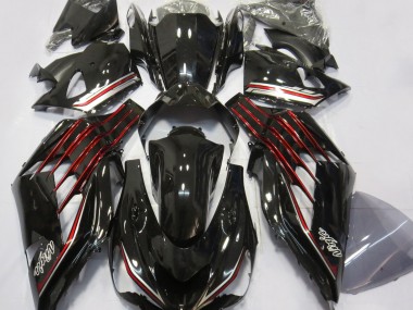 Shop Gloss Black & Red Kawasaki ZX14R Motorcycle Fairings 12-19