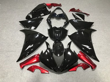 Shop Gloss Black & Red Yamaha R1 Motorcycle Fairings 09-12