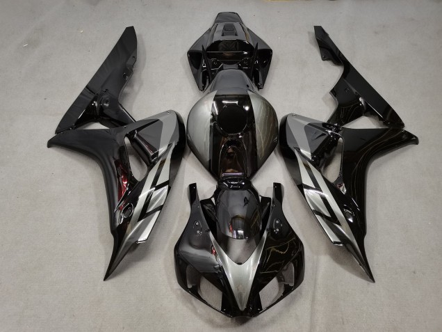 Shop Gloss Black w grey Honda CBR1000RR Motorcycle Fairings 06-07