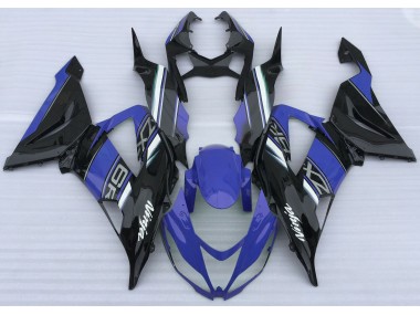 Shop Gloss Blue and Black Kawasaki ZX6R Motorcycle Fairings 13-18