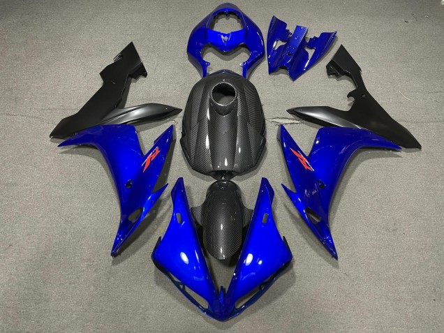 Shop Gloss Blue and Carbon Style Yamaha R1 Motorcycle Fairings 04-06