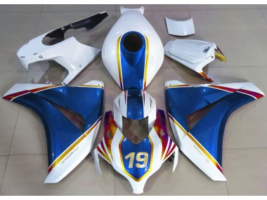 Shop Gloss Blue and White Honda CBR1000RR Motorcycle Fairings 08-11