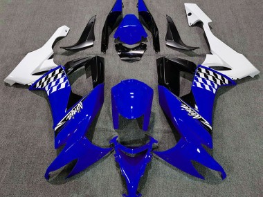 Shop Gloss Blue and White Kawasaki ZX10R Motorcycle Fairings 08-10