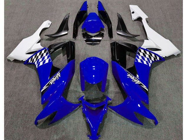 Shop Gloss Blue and White Kawasaki ZX10R Motorcycle Fairings 08-10