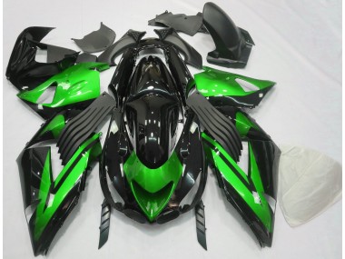 Shop Gloss Green and Black Plain Kawasaki ZX14R Motorcycle Fairings 06-11