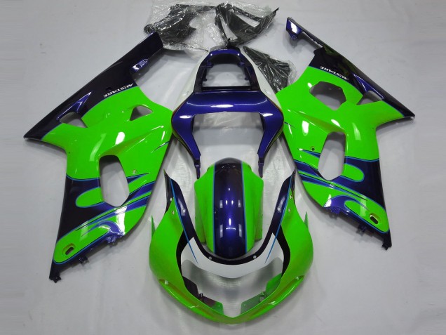 Shop Gloss Green and Blue Suzuki GSXR750 Motorcycle Fairings 01-03