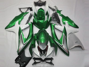 Shop Gloss Green and White Suzuki GSXR750 Motorcycle Fairings 08-10