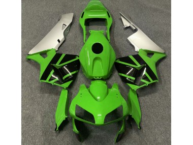 Shop Gloss Green & Matte Silver Honda CBR600RR Motorcycle Fairings 03-04