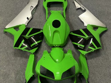 Shop Gloss Green & Matte Silver Honda CBR600RR Motorcycle Fairings 03-04