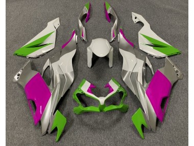 Shop Gloss Green Pink and Silver Kawasaki ZX6R Motorcycle Fairings 19-20