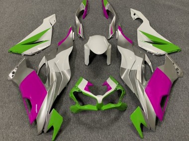 Shop Gloss Green Pink and Silver Kawasaki ZX6R Motorcycle Fairings 19-20