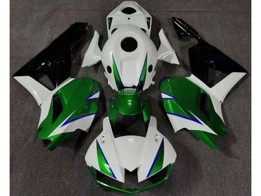 Shop Gloss Green White and Blue Honda CBR600RR Motorcycle Fairings 13-20