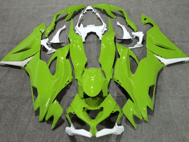 Shop Gloss Green & White Kawasaki ZX6R Motorcycle Fairings 19-20