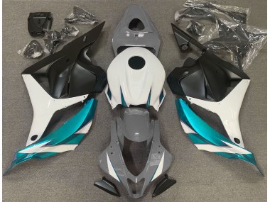 Shop Gloss Grey White and Light Blue Honda CBR600RR Motorcycle Fairings 09-12