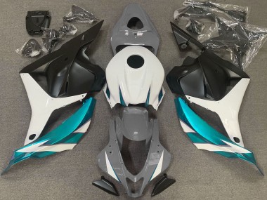 Shop Gloss Grey White and Light Blue Honda CBR600RR Motorcycle Fairings 09-12